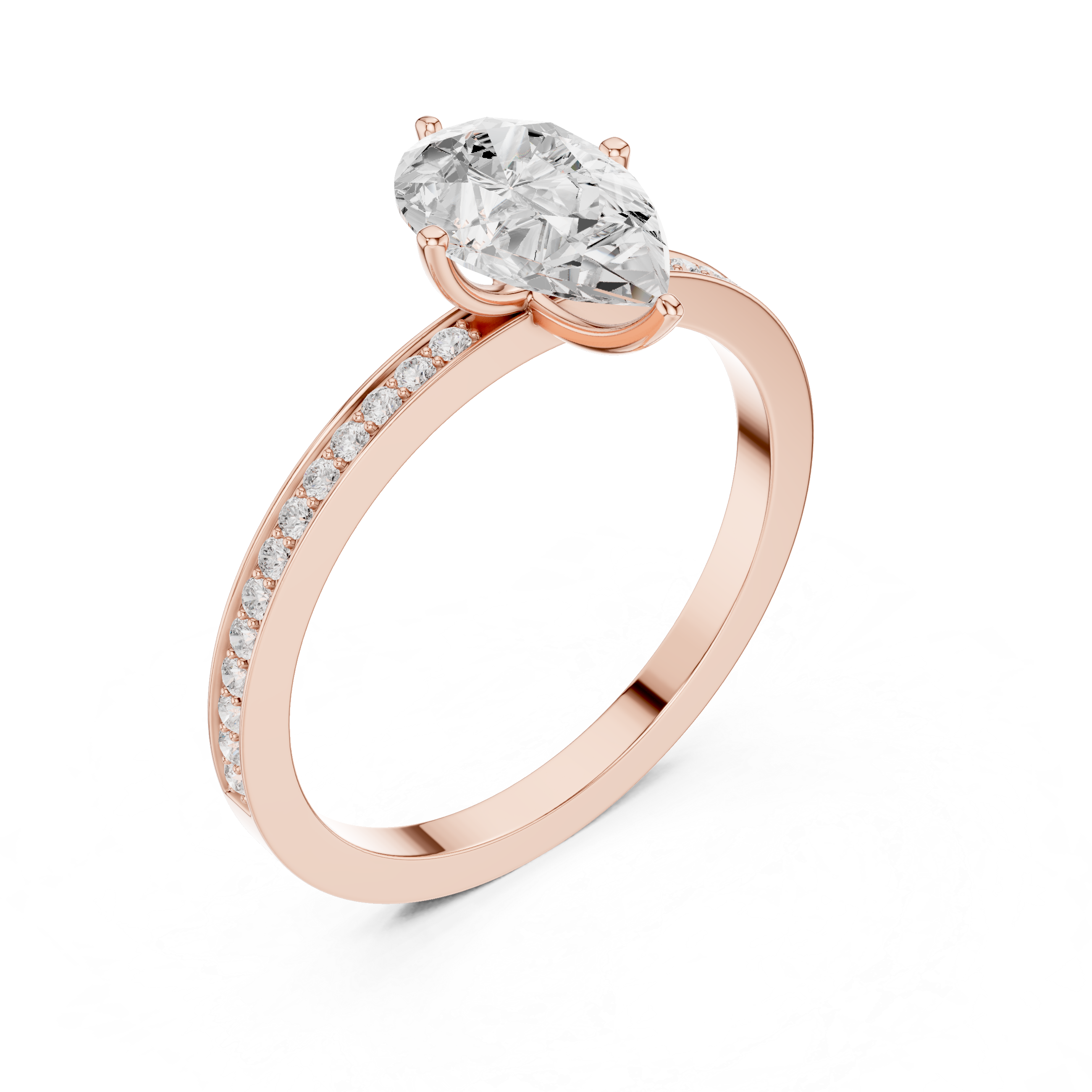1.3 Carat Pear cut fine Moissanite Ring