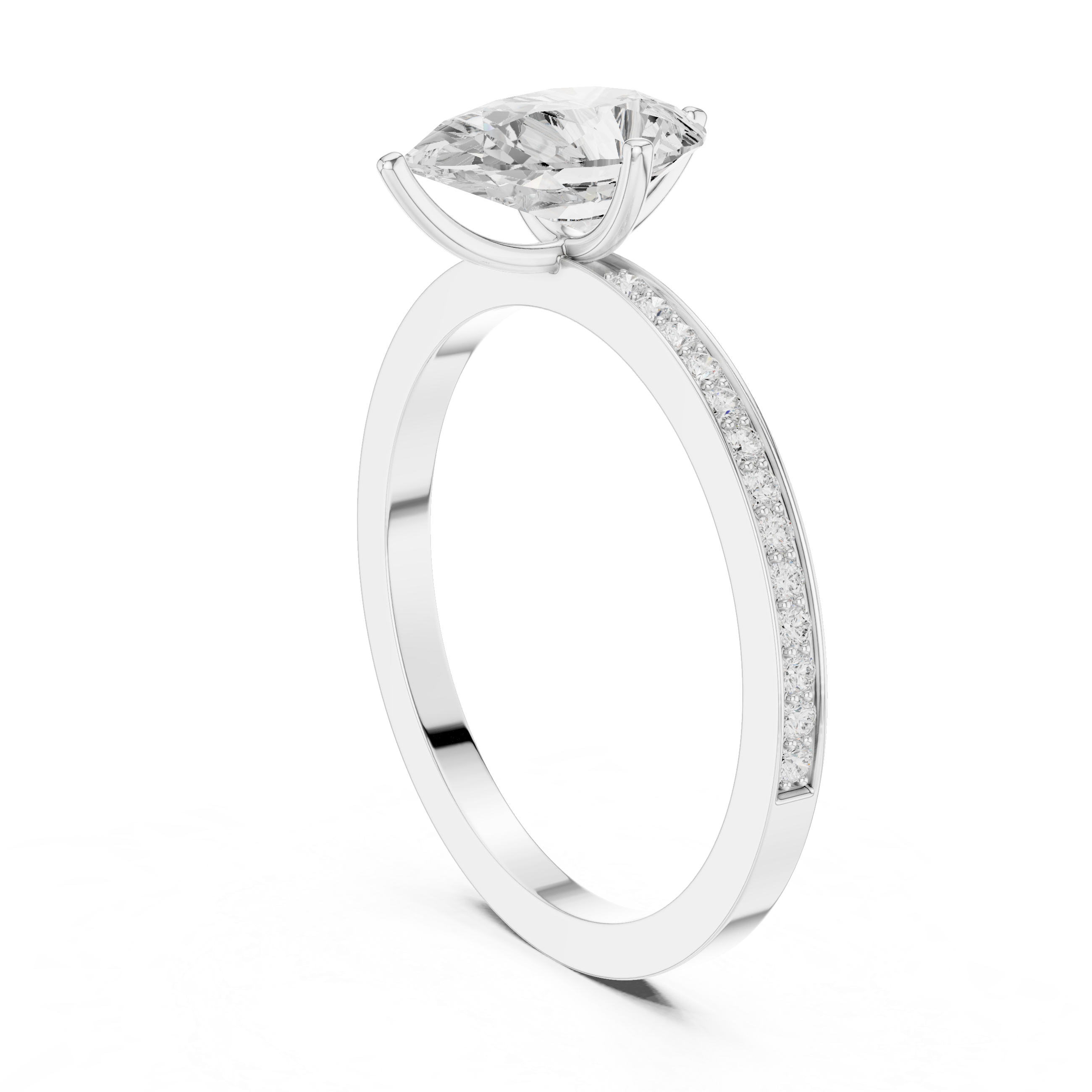1.3 Carat Pear cut fine Moissanite Ring