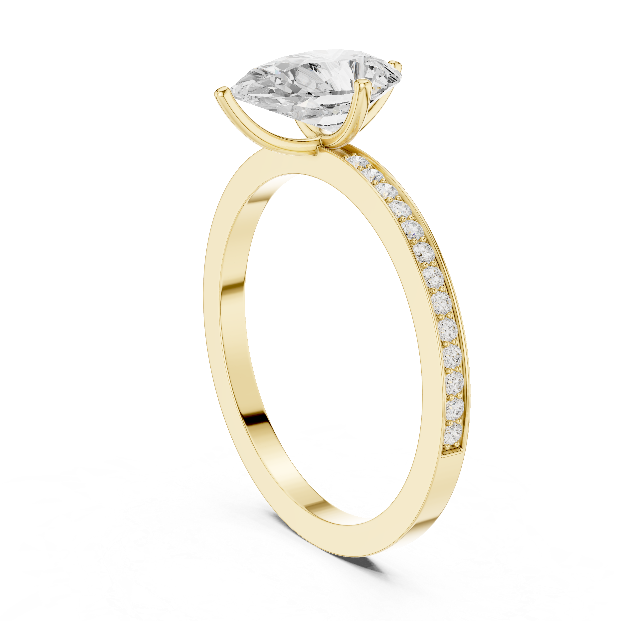 1.3 Carat Pear cut fine Moissanite Ring