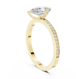 1.3 Carat Pear cut fine Moissanite Ring