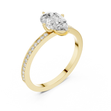 1.3 Carat Pear cut fine Moissanite Ring
