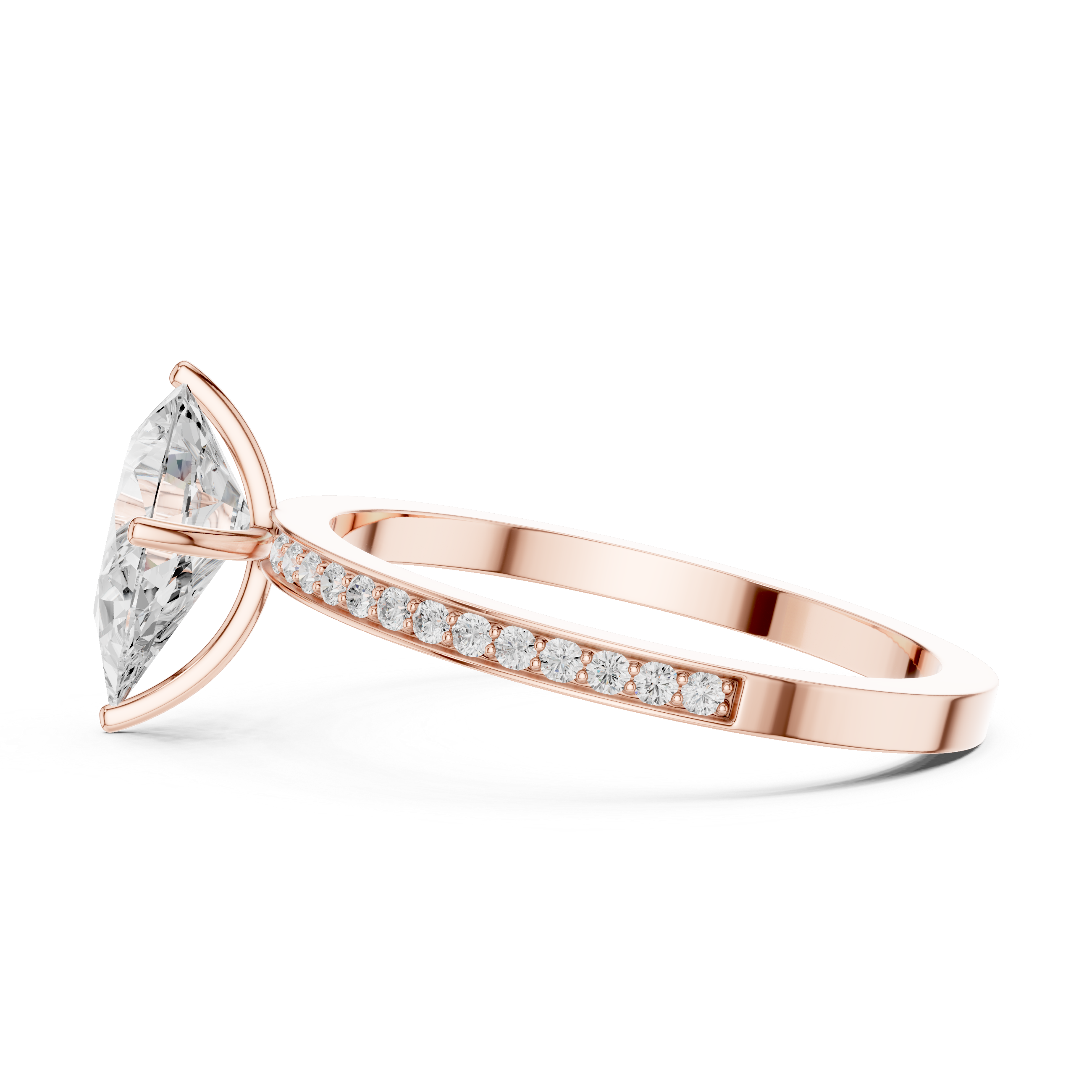 1.3 Carat Pear cut fine Moissanite Ring