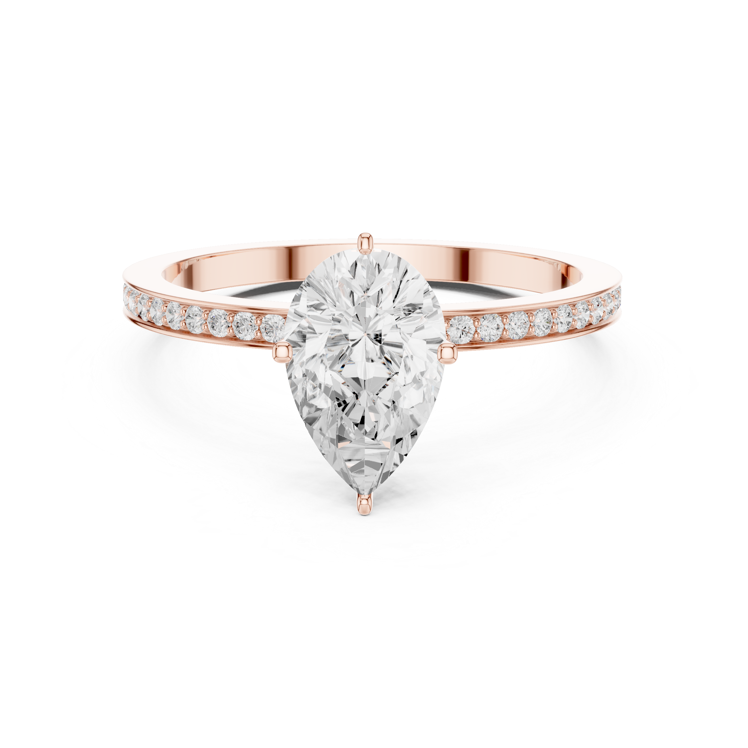 1.3 Carat Pear cut fine Moissanite Ring