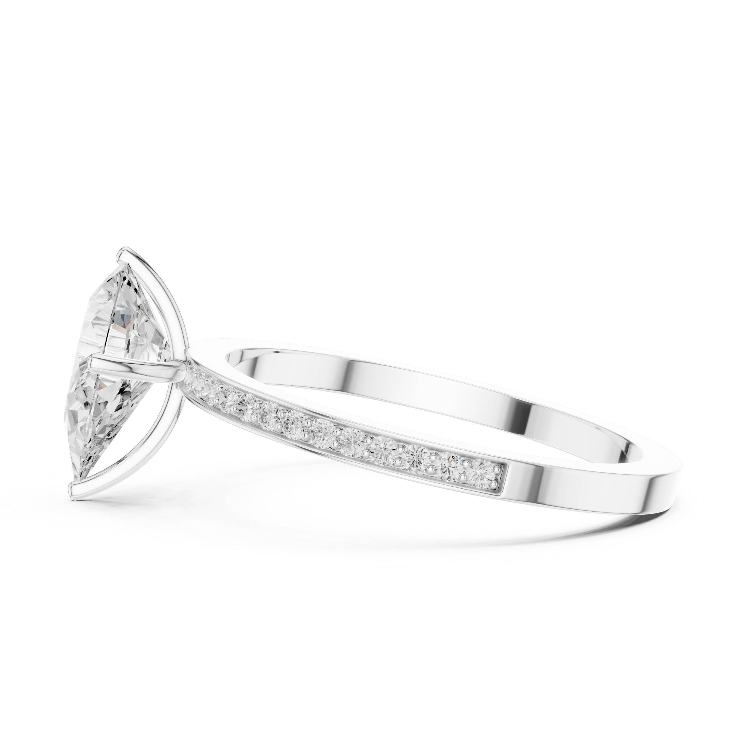 1.3 Carat Pear cut fine Moissanite Ring
