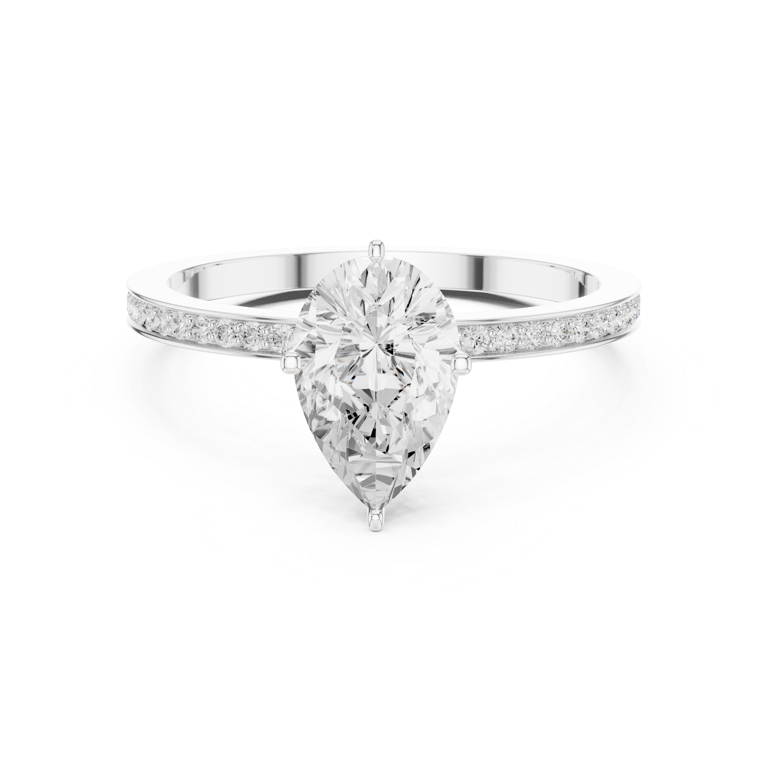 1.3 Carat Pear cut fine Moissanite Ring
