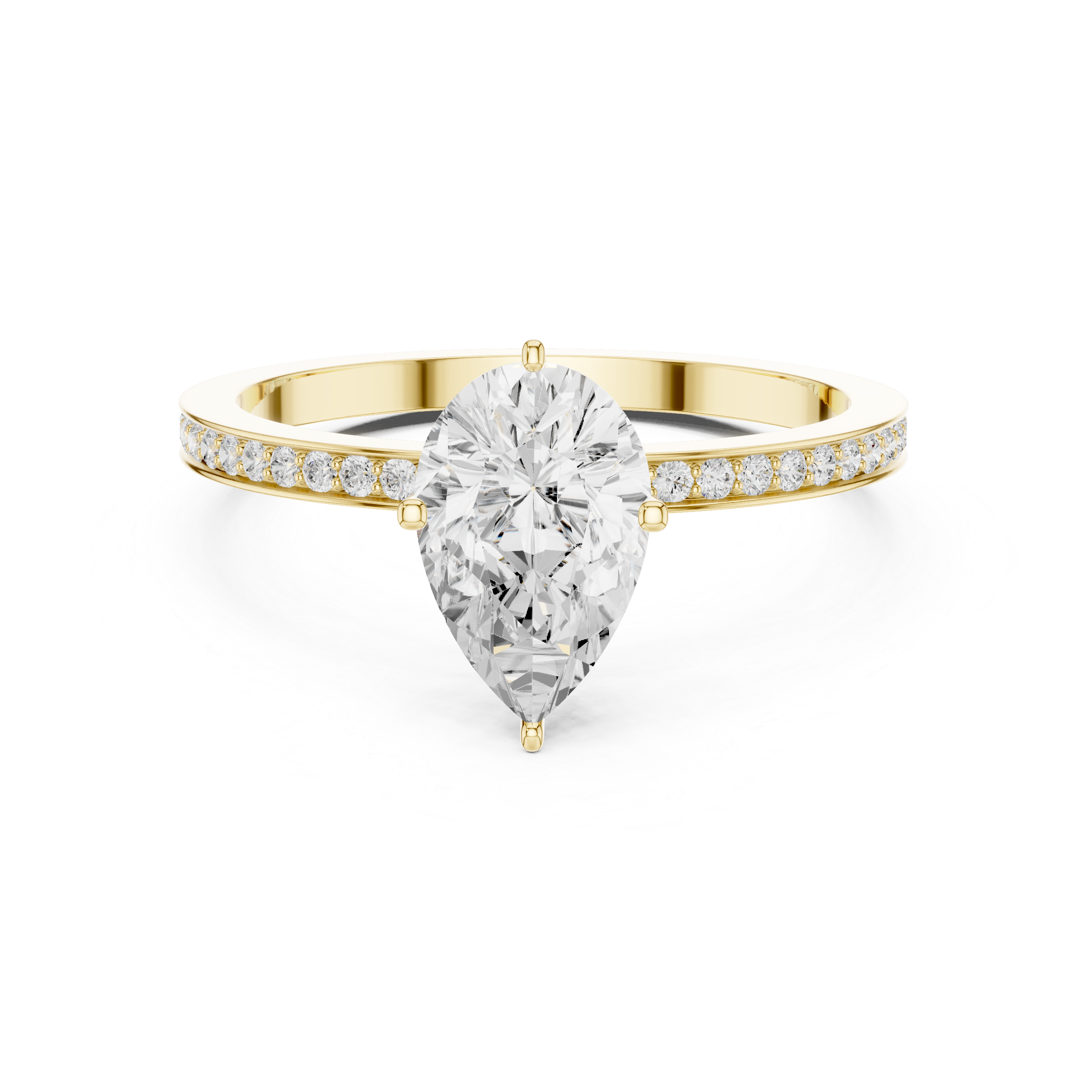 1.3 Carat Pear cut fine Moissanite Ring