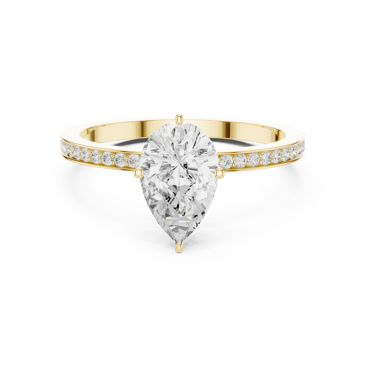 1.3 Carat Pear cut fine Moissanite Ring