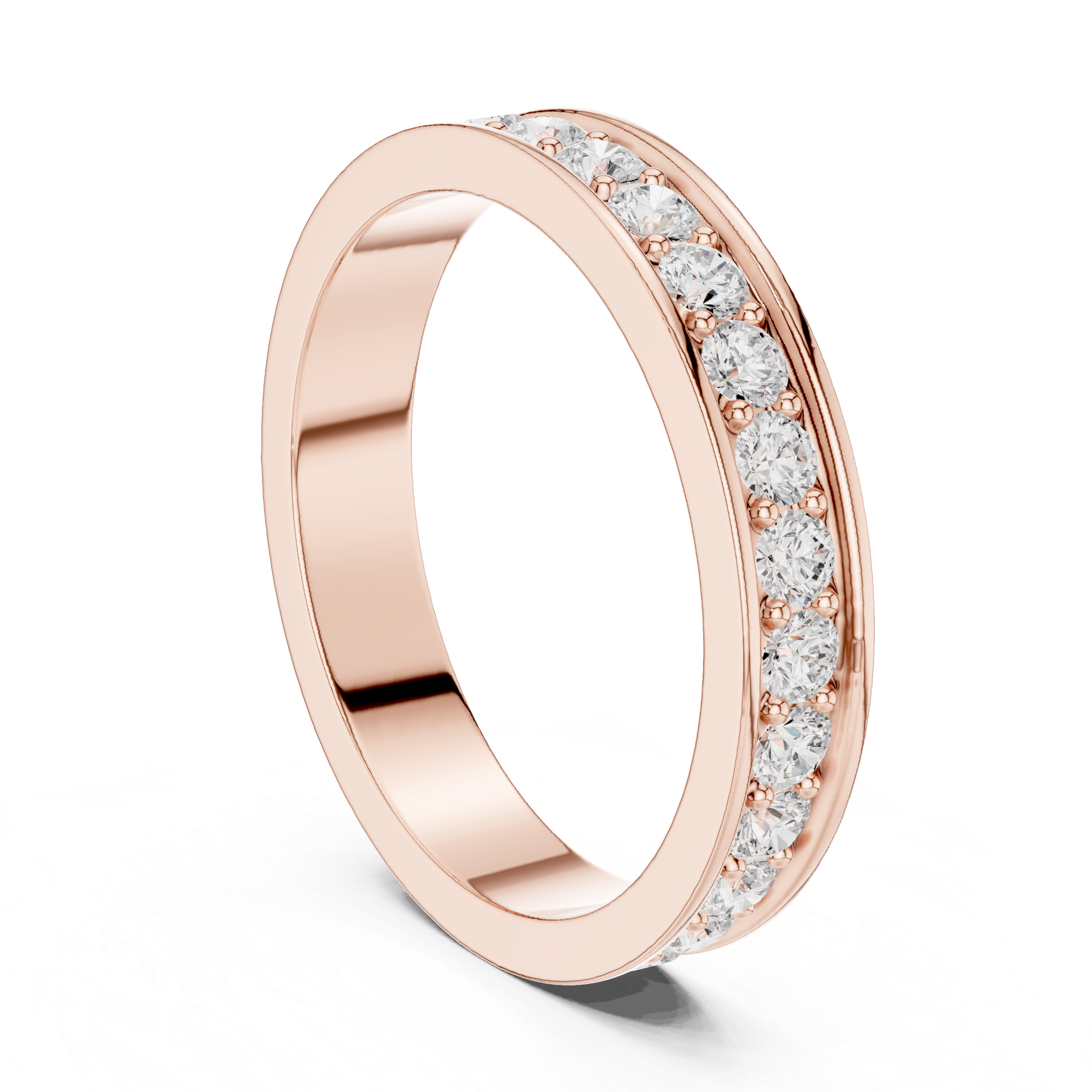 3.6 mm Round cut fine Moissanite Band
