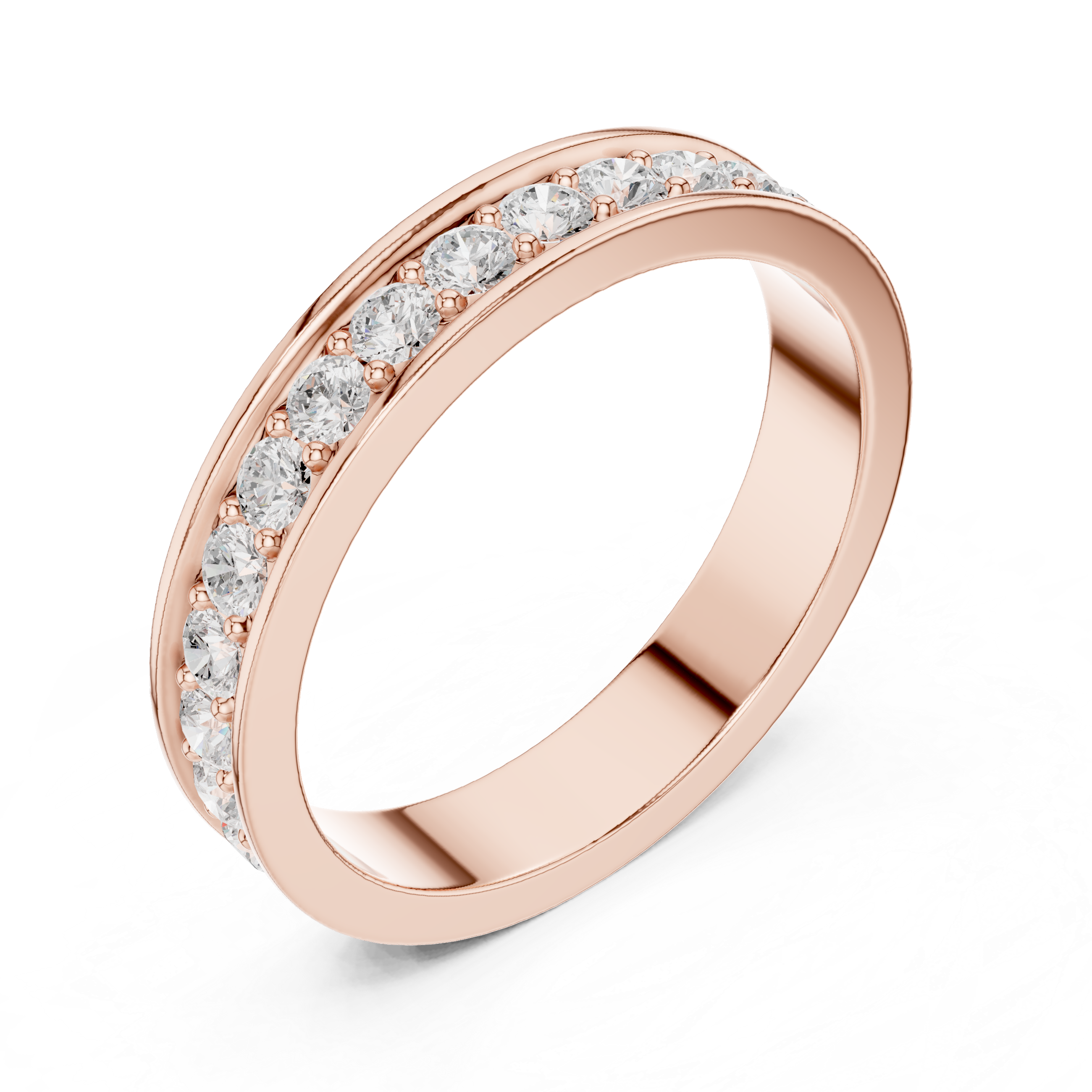 3.6 mm Round cut fine Moissanite Band