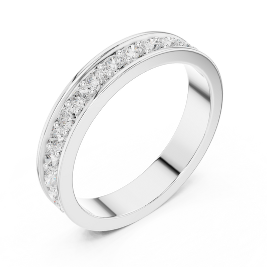 3.6 mm Round cut fine Moissanite Band
