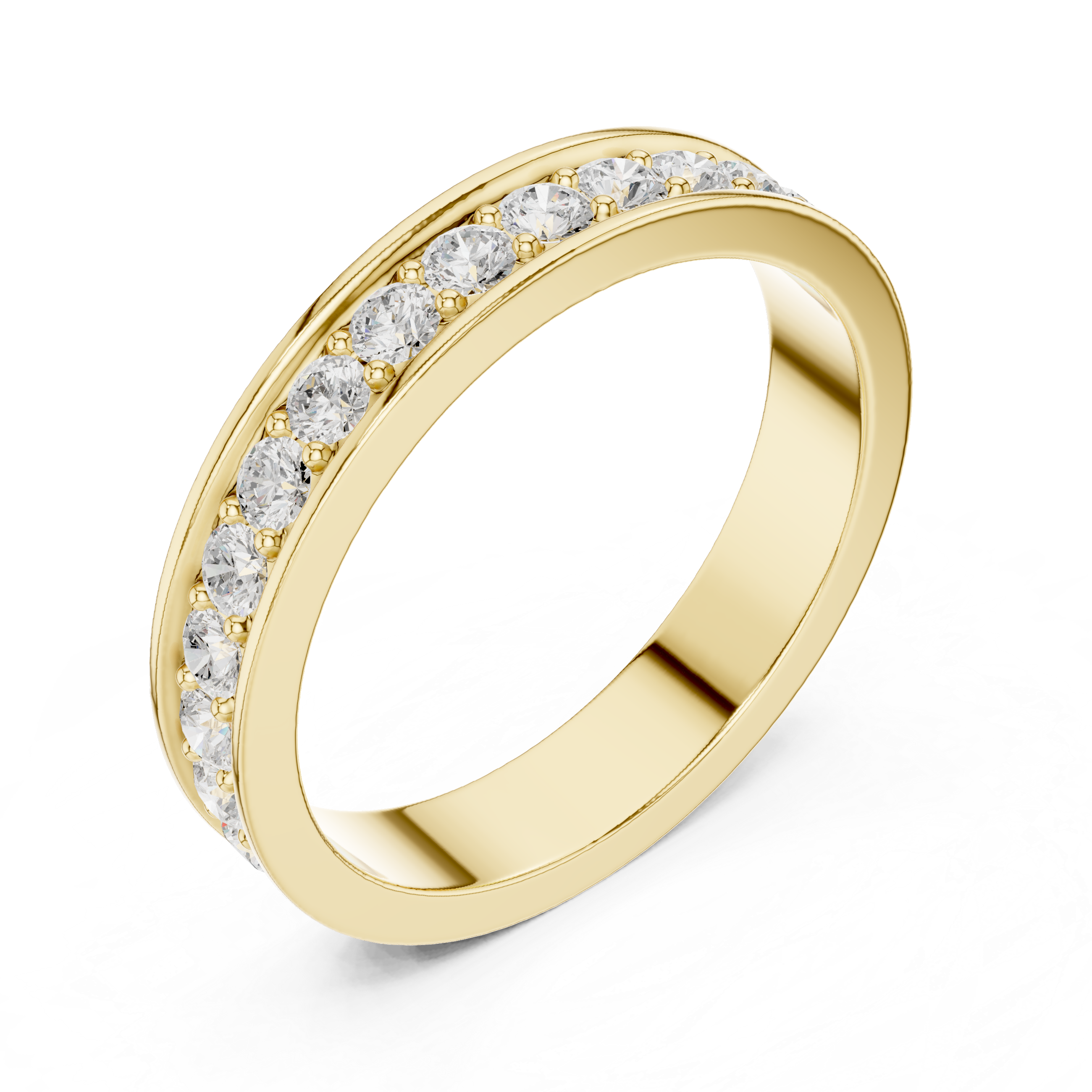 3.6 mm Round cut fine Moissanite Band
