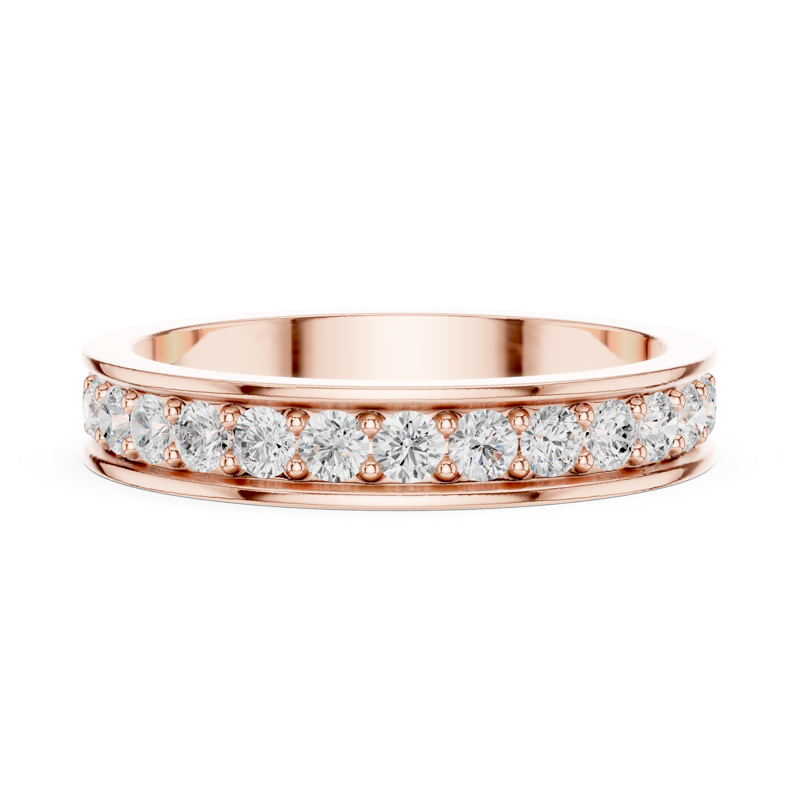 3.6 mm Round cut fine Moissanite Band