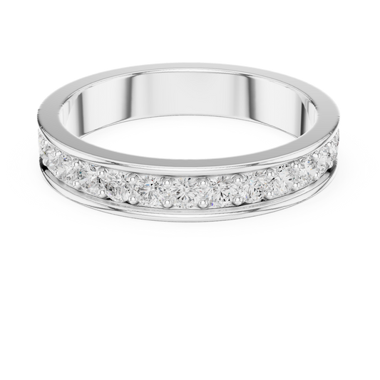 3.6 mm Round cut fine Moissanite Band