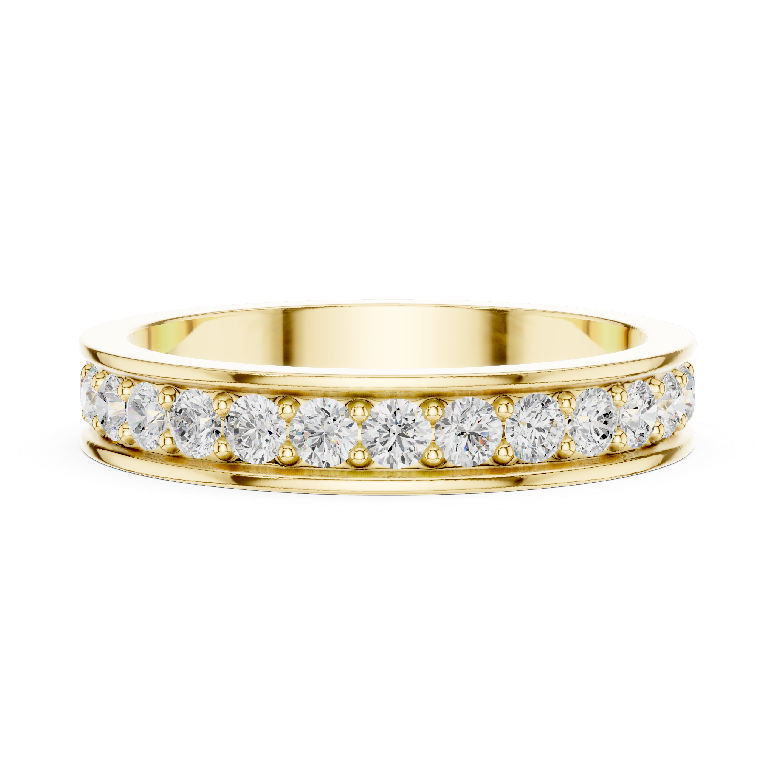 3.6 mm Round cut fine Moissanite Band