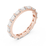 2.2 mm Baguette or Emerald cut Moissanite Band