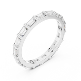 2.2 mm Baguette or Emerald cut Moissanite Band
