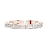 2.2 mm Baguette or Emerald cut Moissanite Band