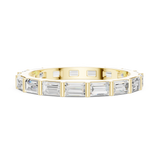 2.2 mm Baguette or Emerald cut Moissanite Band