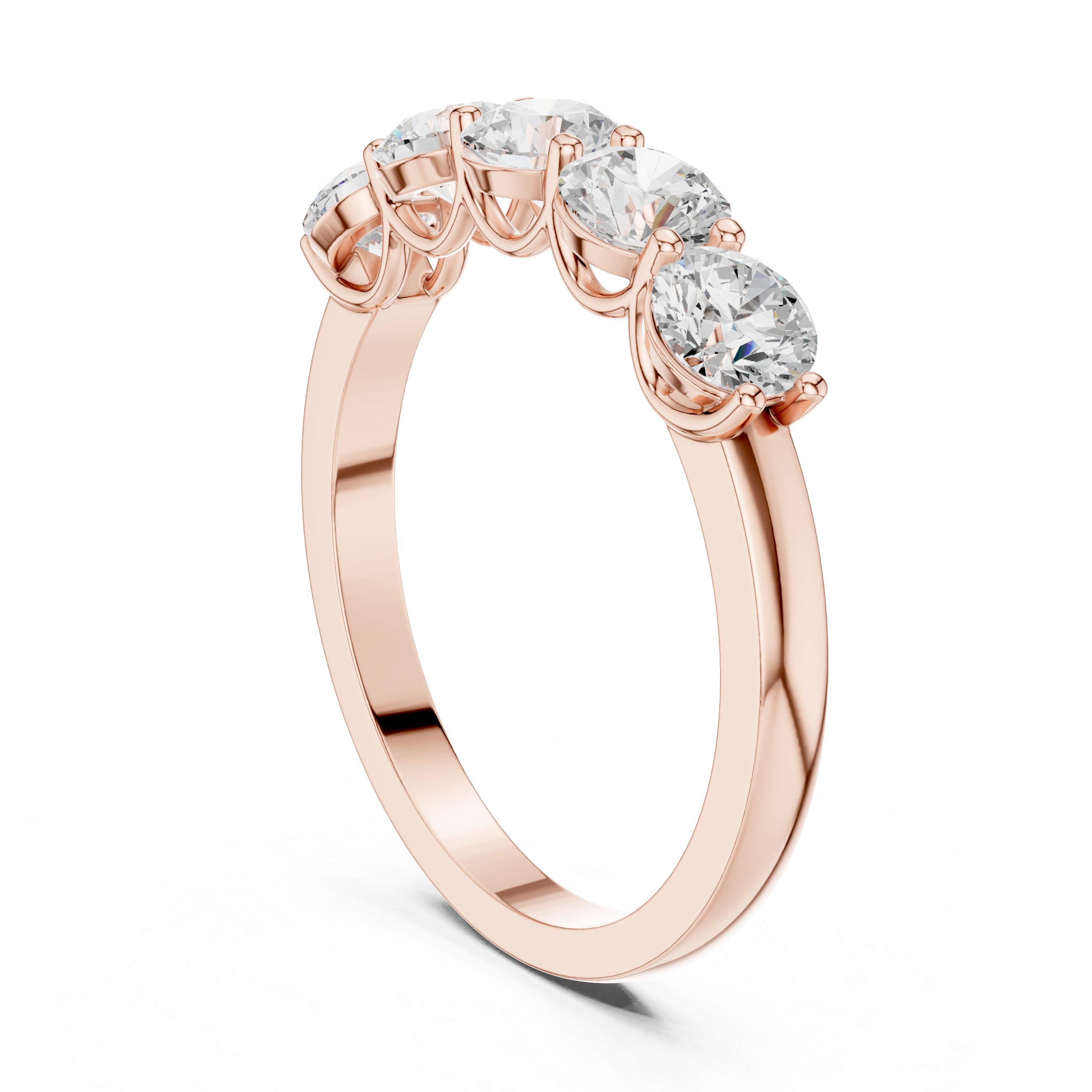 1.5 Carat - 4.2 mm Round cut Moissanite Band