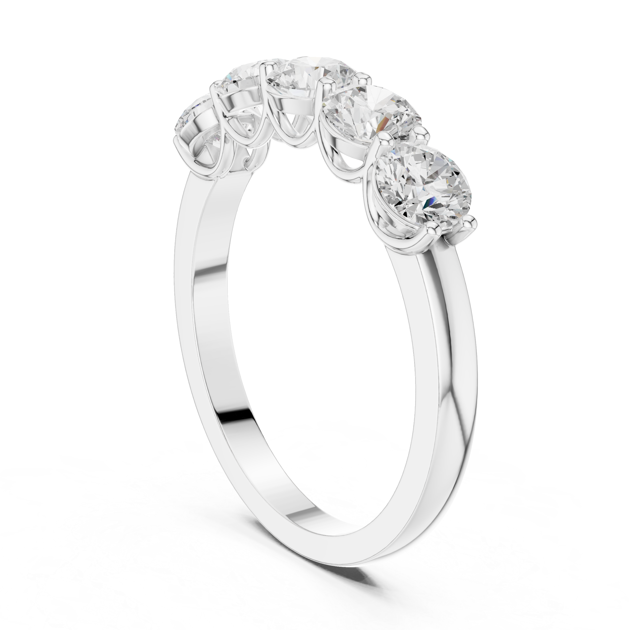 1.5 Carat - 4.2 mm Round cut Moissanite Band