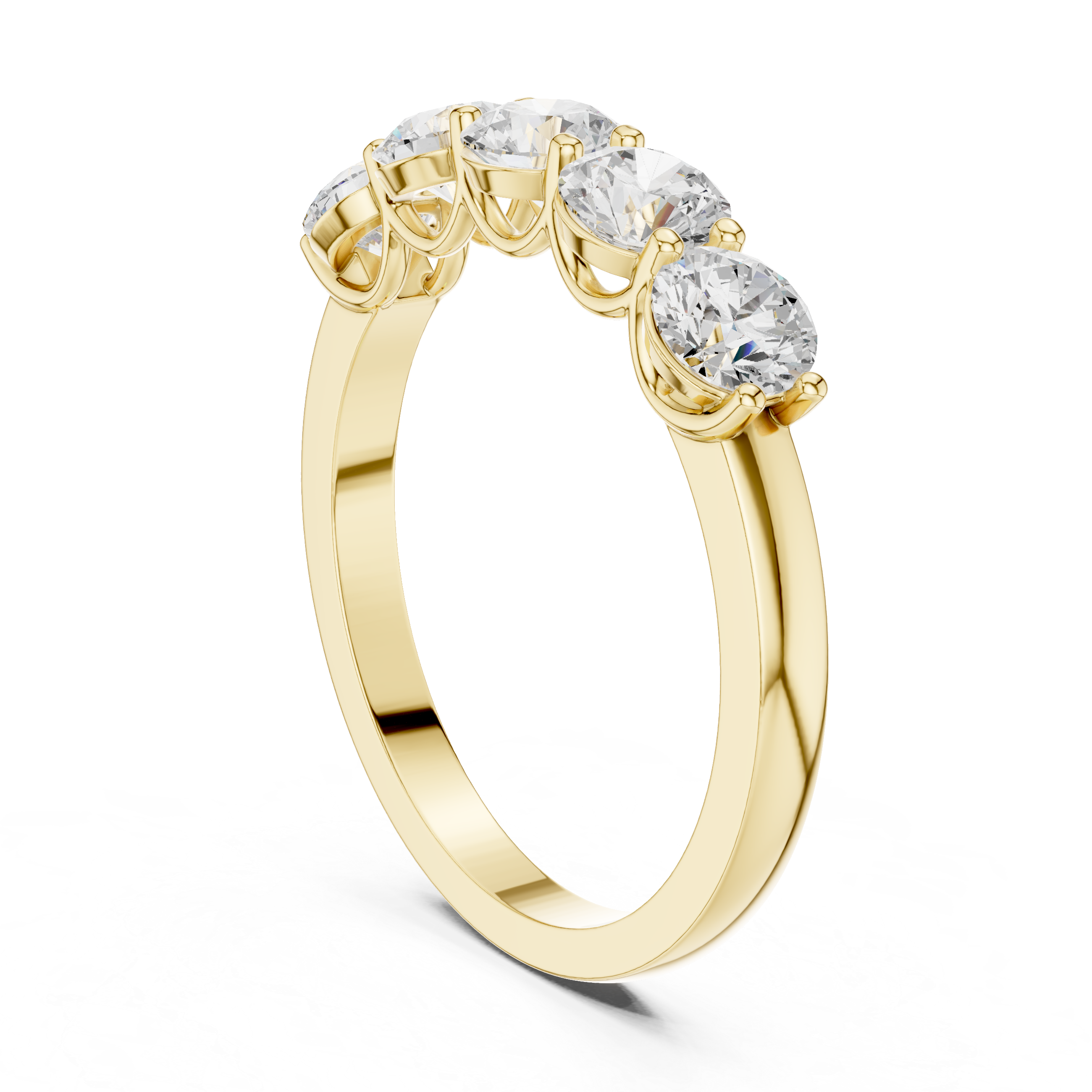 1.5 Carat - 4.2 mm Round cut Moissanite Band