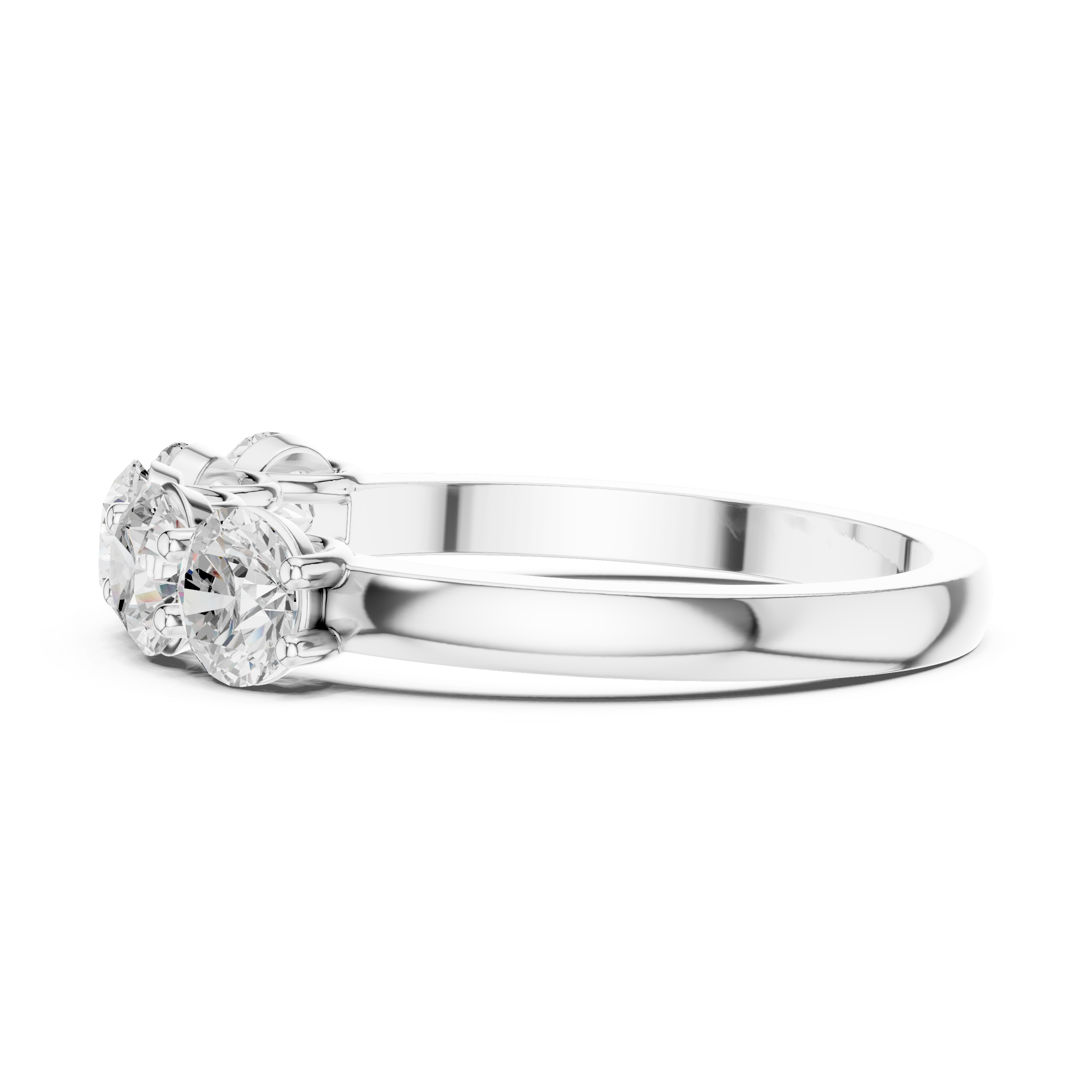 1.5 Carat - 4.2 mm Round cut Moissanite Band