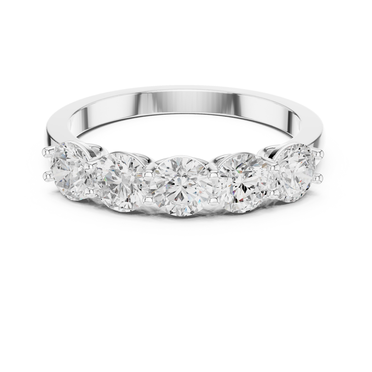 1.5 Carat - 4.2 mm Round cut Moissanite Band