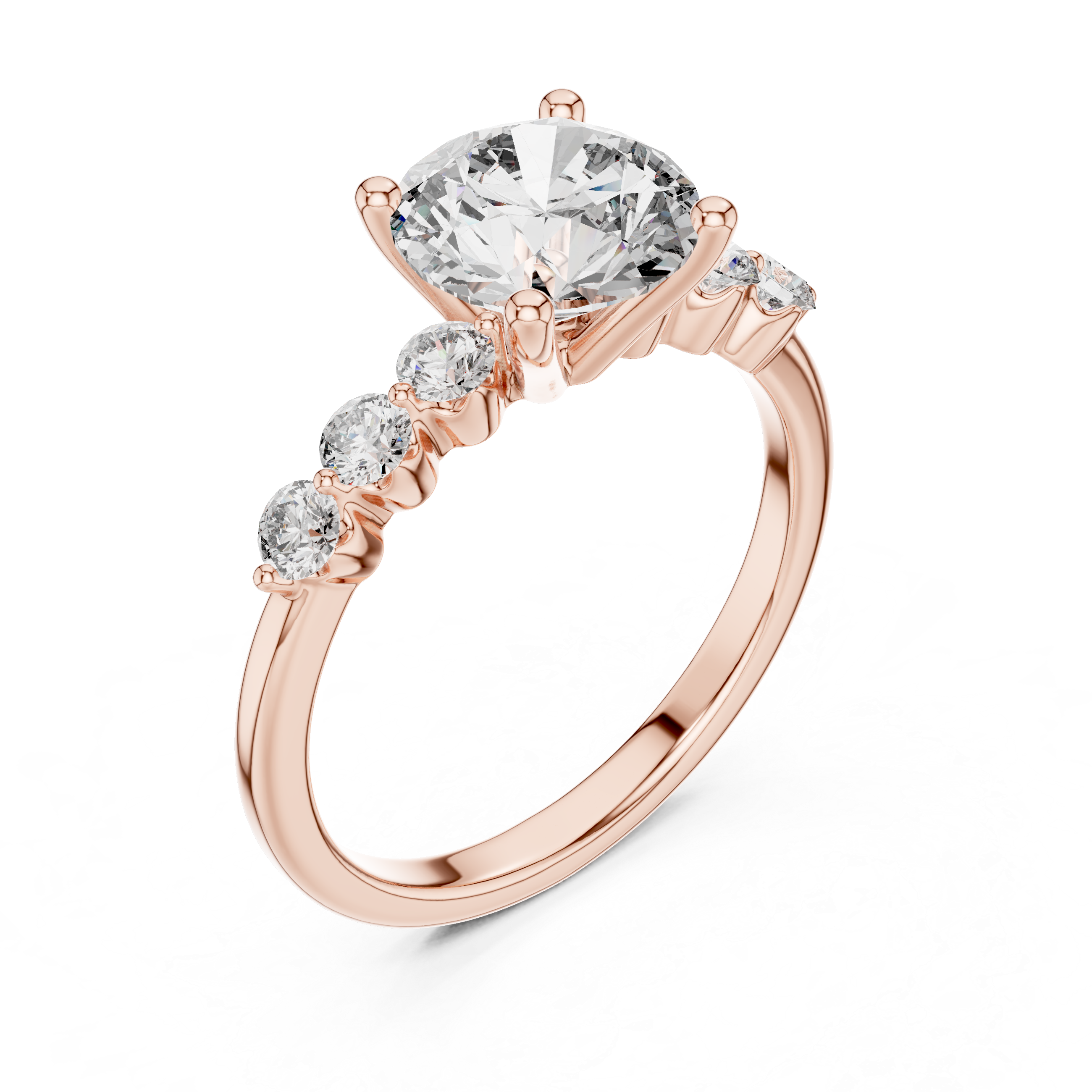 2.3 Carat Round Cut Radiant Moissanite Ring