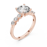 2.3 Carat Round Cut Radiant Moissanite Ring