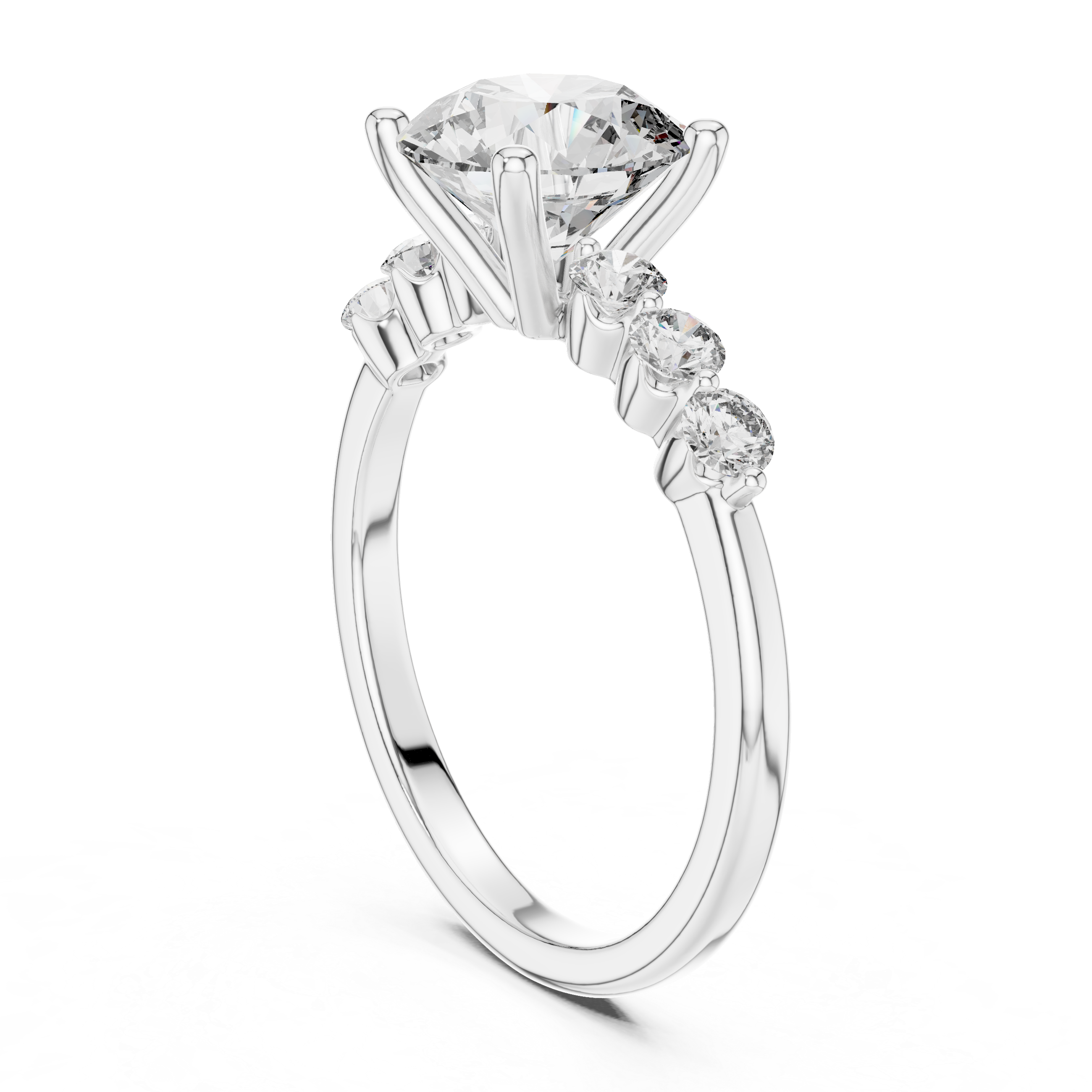 2.3 Carat Round Cut Radiant Moissanite Ring