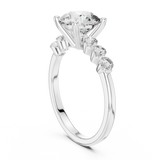 2.3 Carat Round Cut Radiant Moissanite Ring