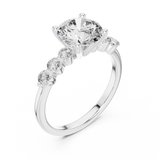 2.3 Carat Round Cut Radiant Moissanite Ring