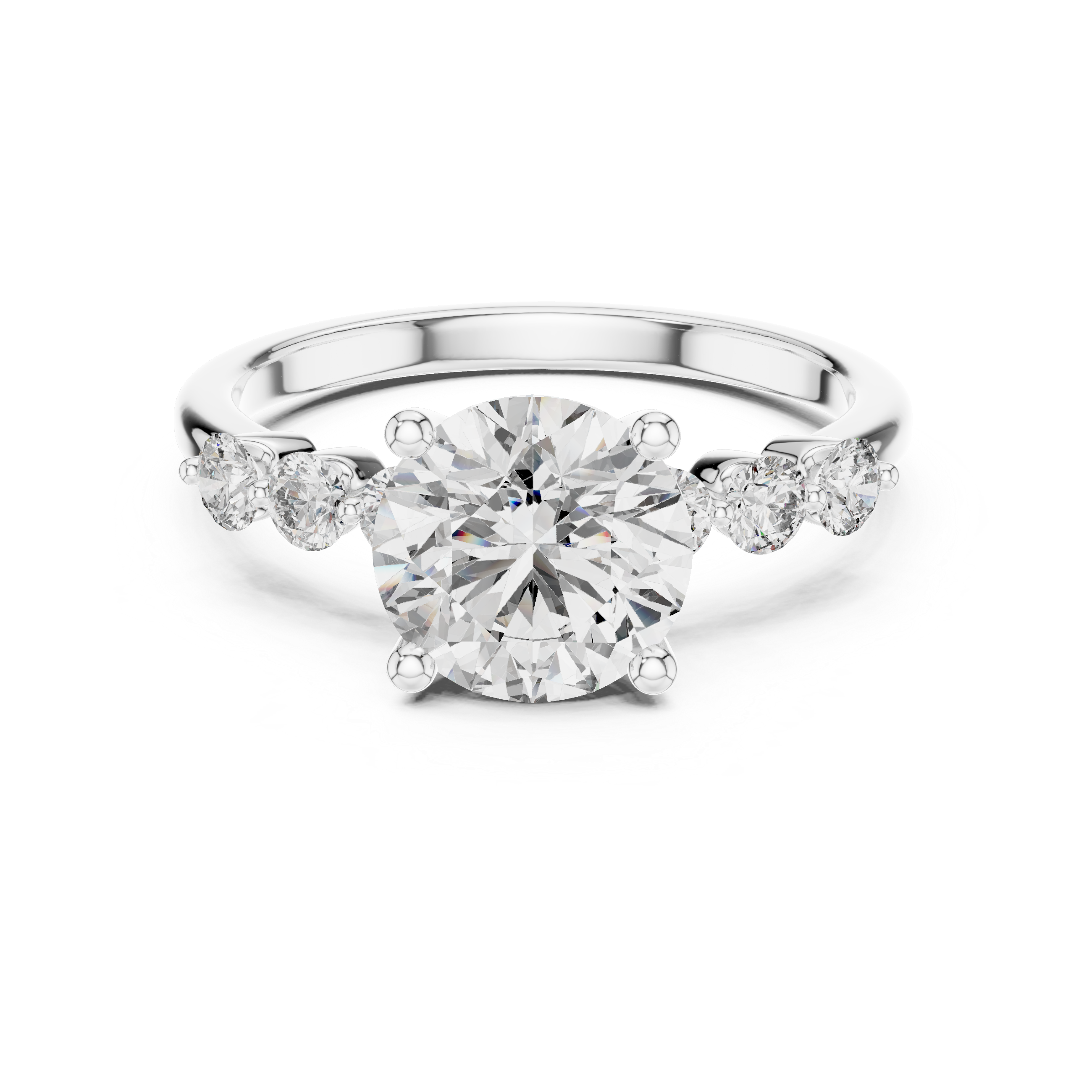 2.3 Carat Round Cut Radiant Moissanite Ring