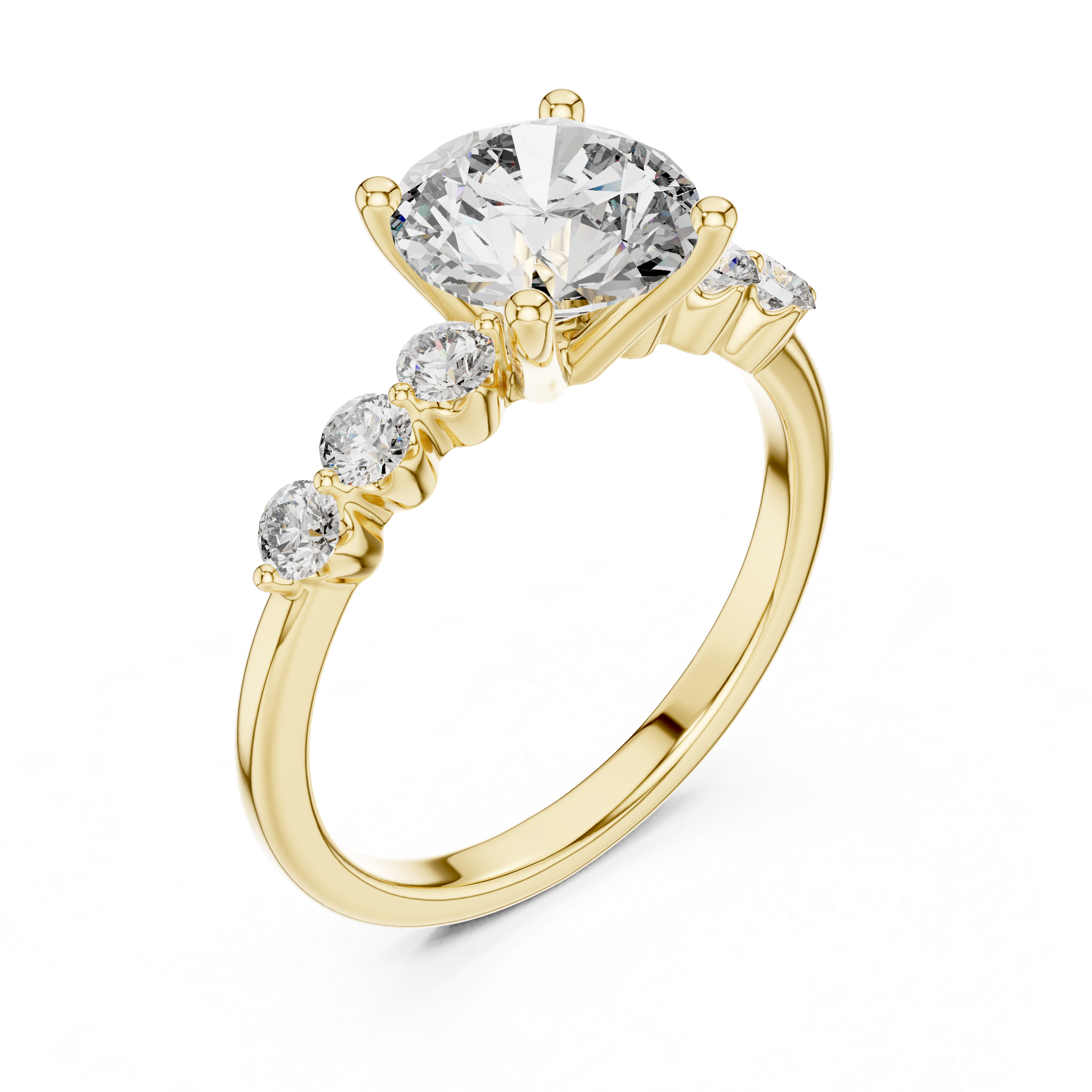 2.3 Carat Round Cut Radiant Moissanite Ring
