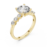 2.3 Carat Round Cut Radiant Moissanite Ring