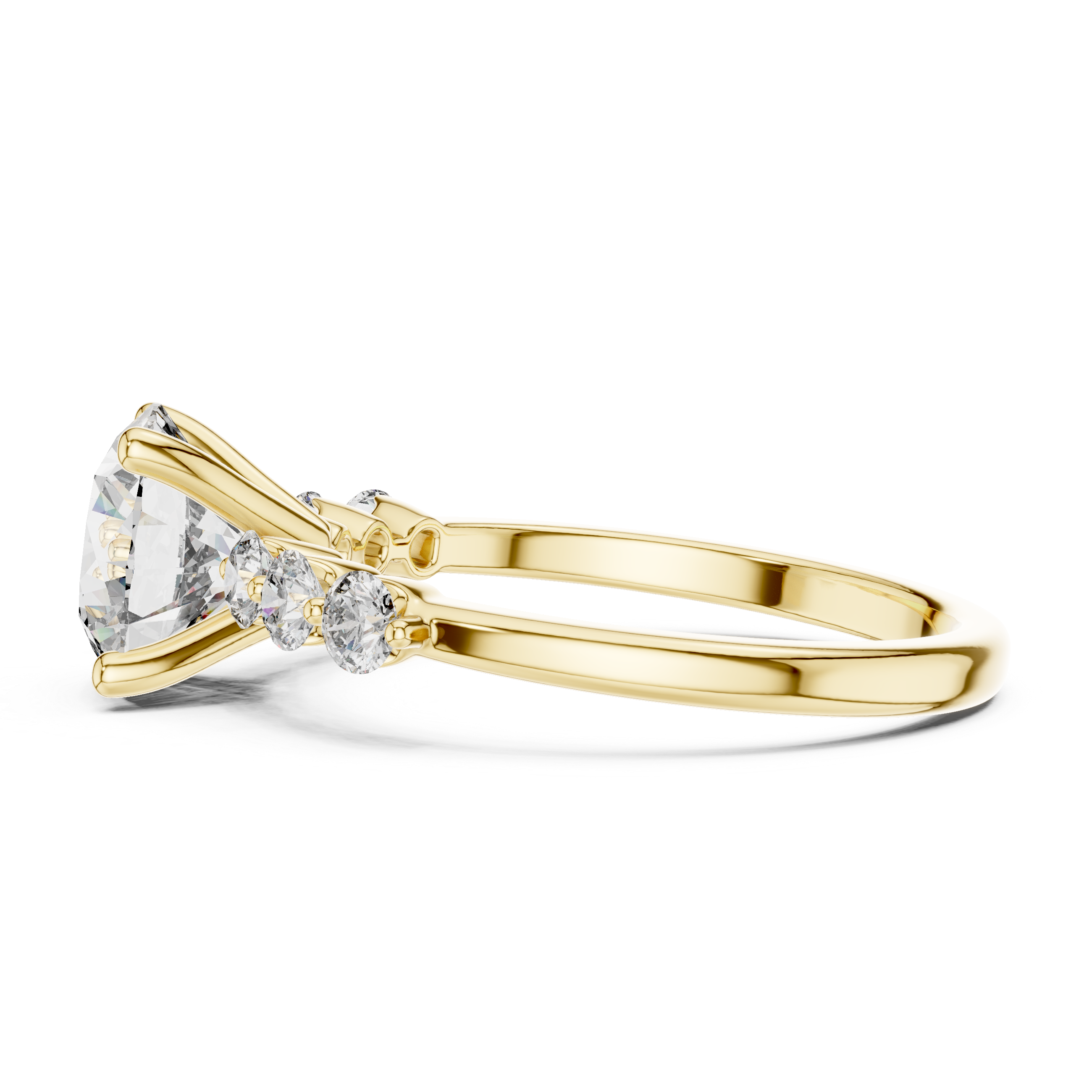 2.3 Carat Round Cut Radiant Moissanite Ring