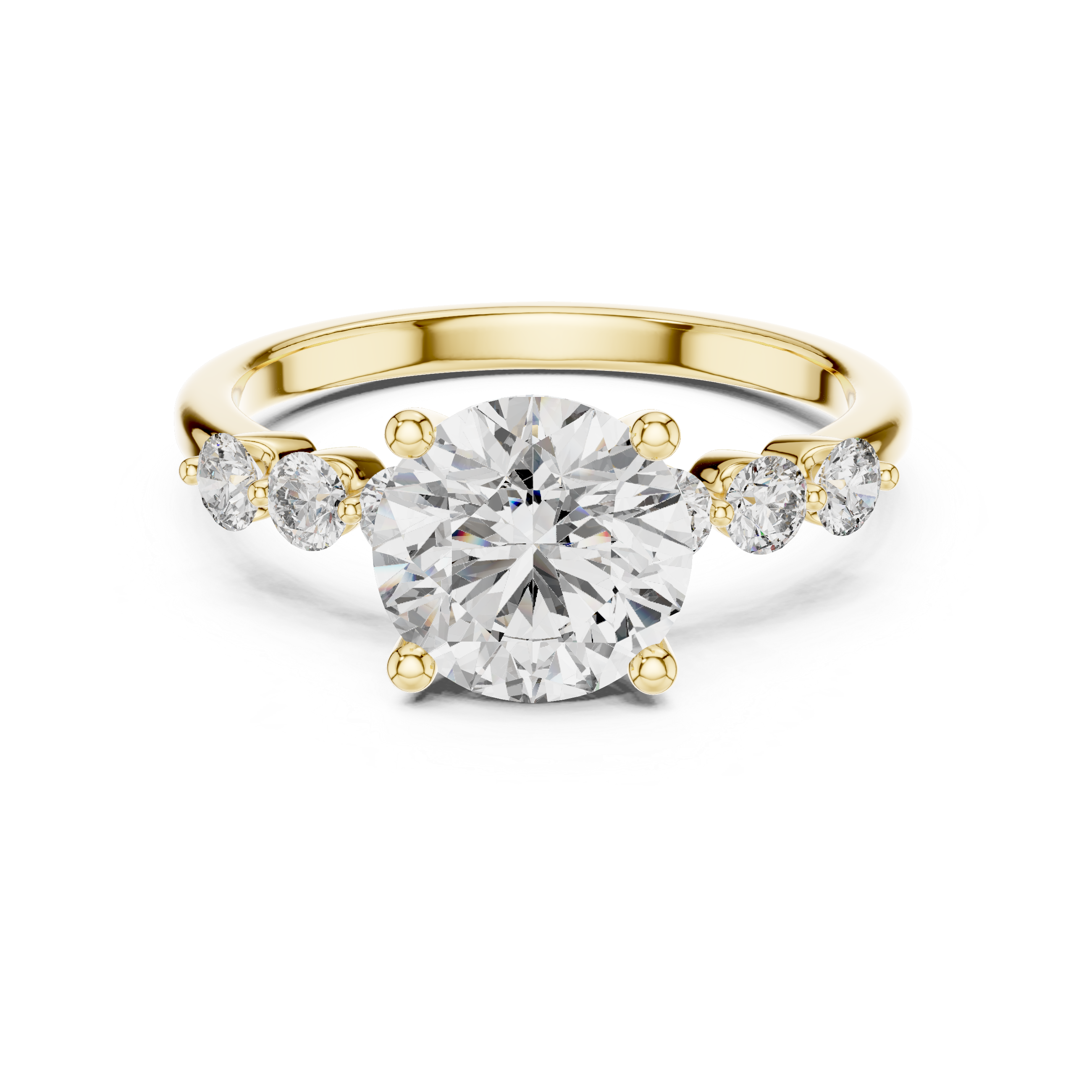 2.3 Carat Round Cut Radiant Moissanite Ring