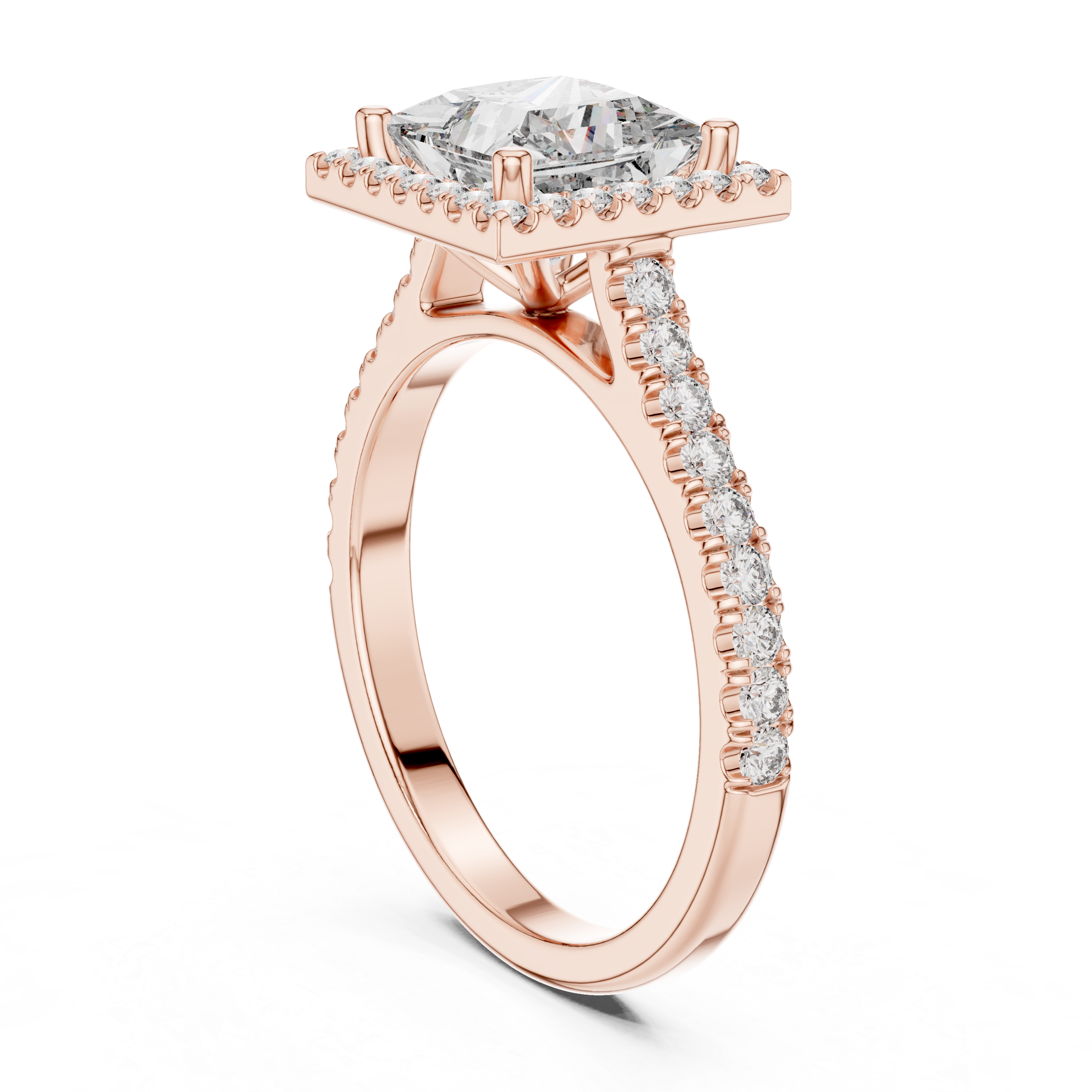 1.9 Carat Radiant Princess Cut Moissanite Ring