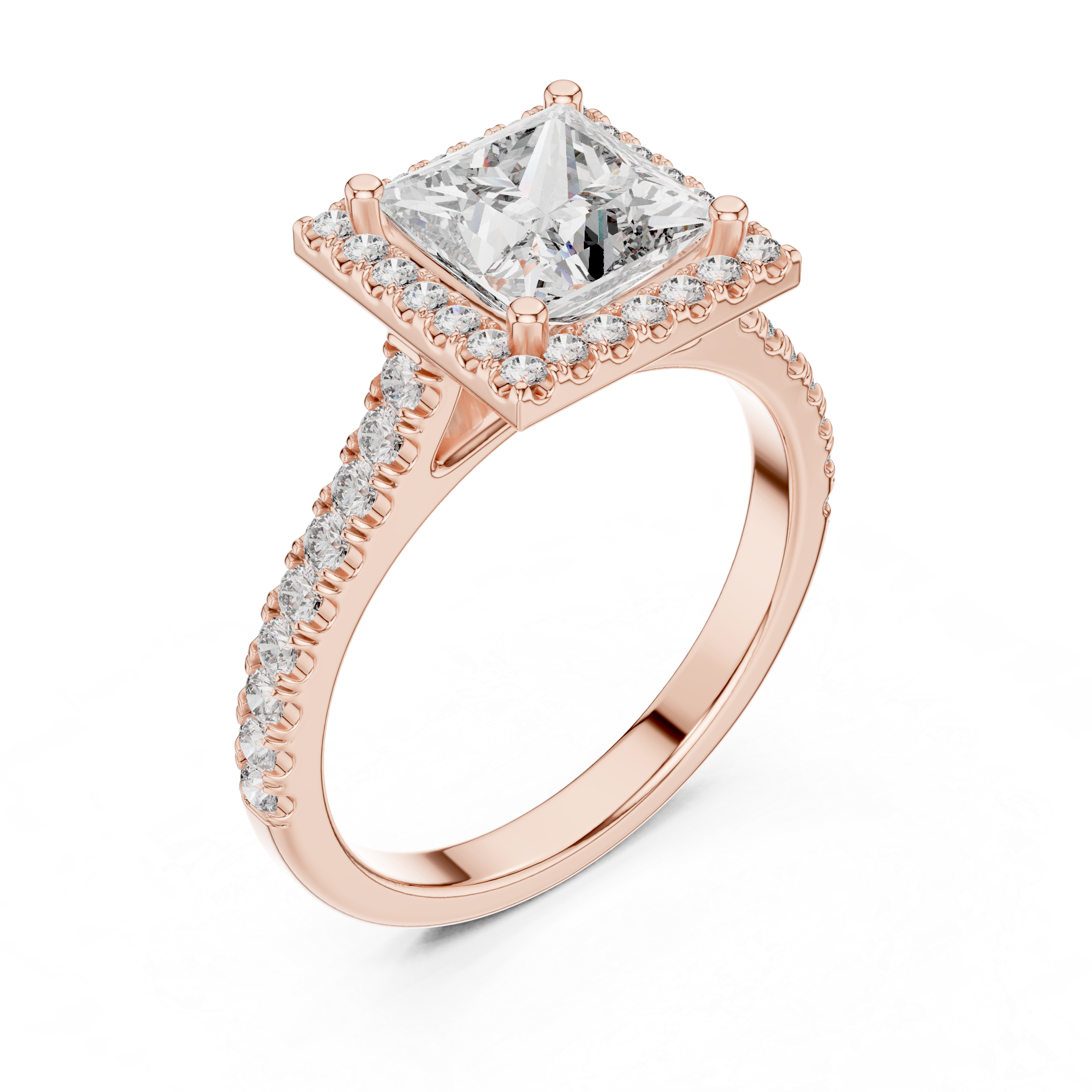 1.9 Carat Radiant Princess Cut Moissanite Ring
