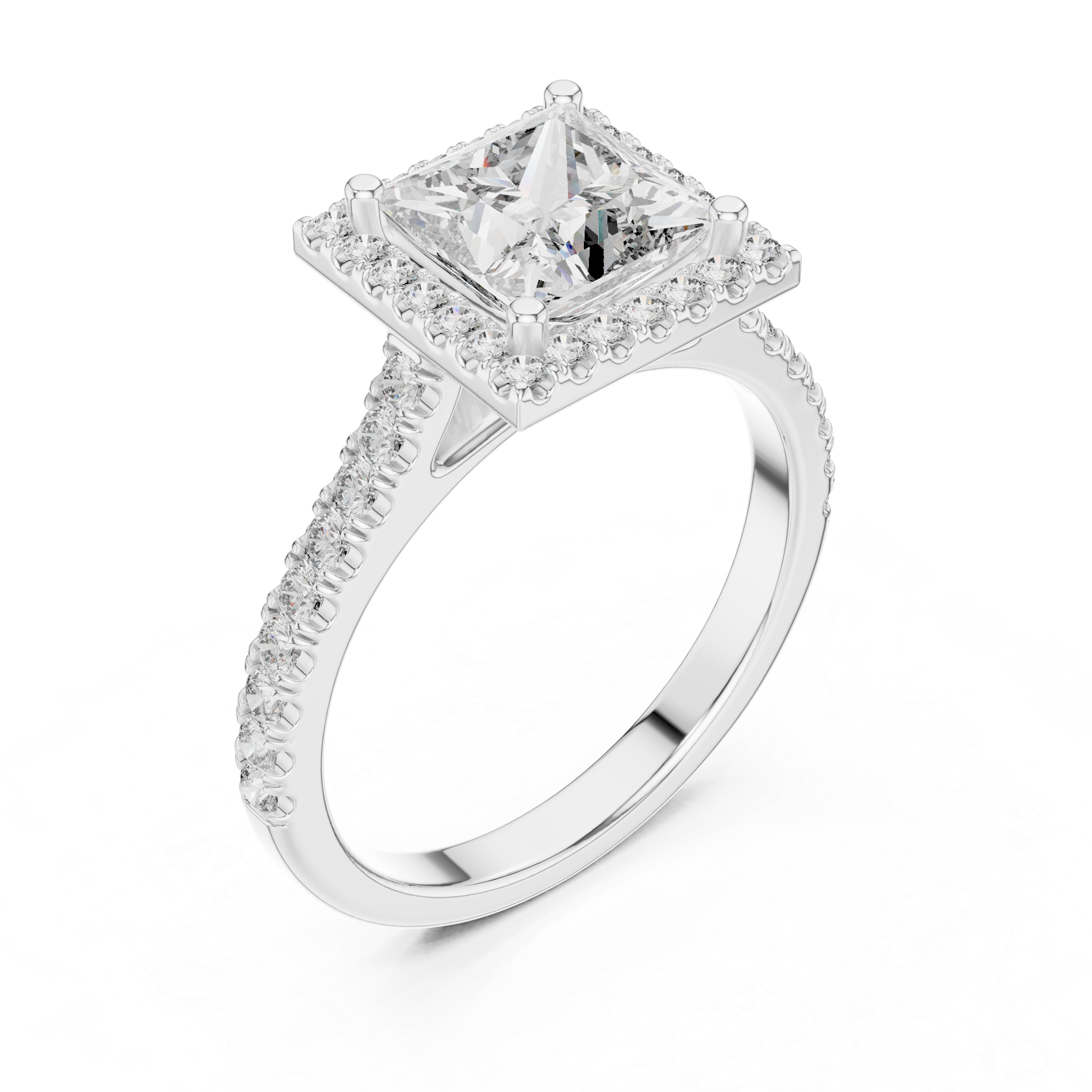 1.9 Carat Radiant Princess Cut Moissanite Ring