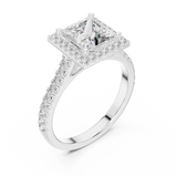 1.9 Carat Radiant Princess Cut Moissanite Ring