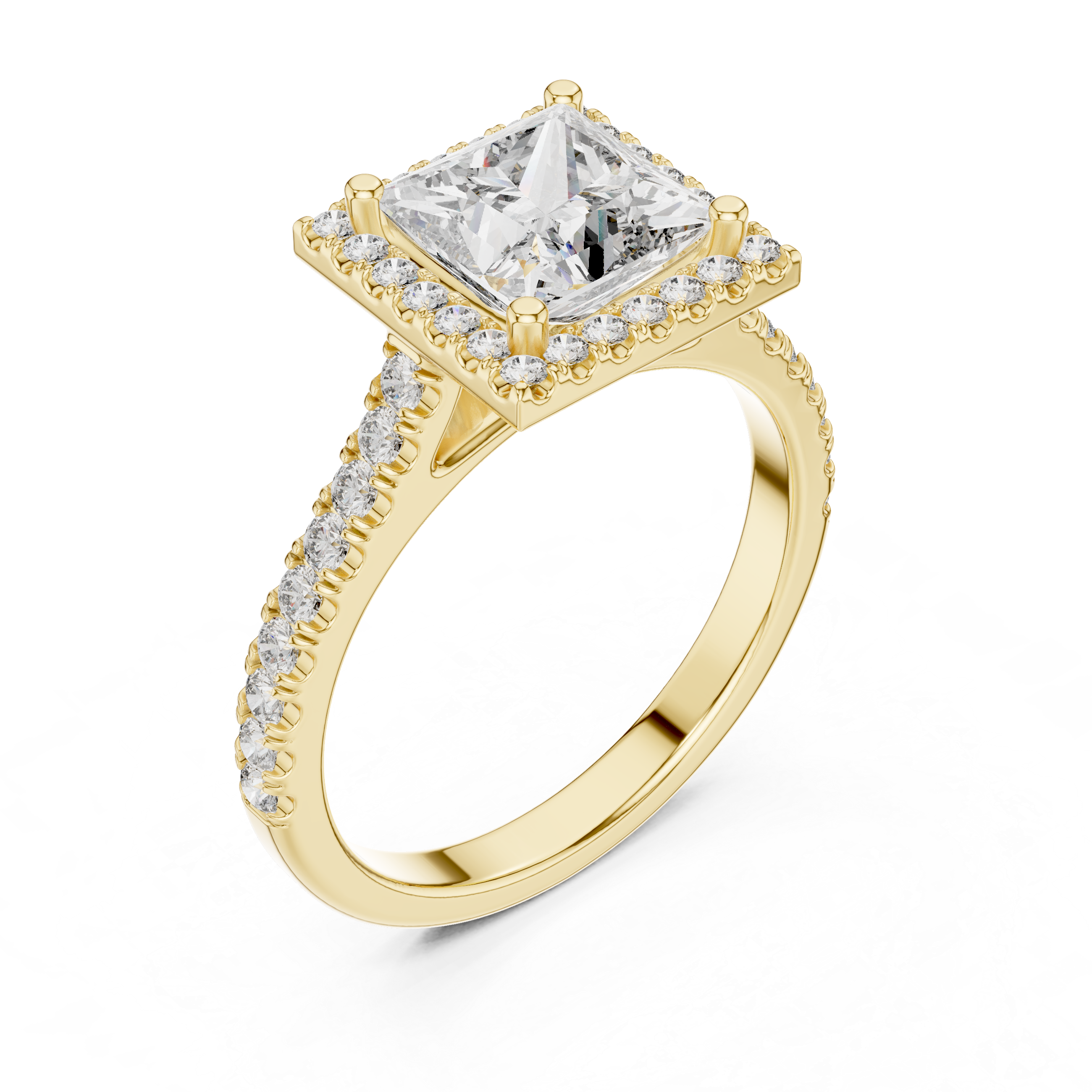 1.9 Carat Radiant Princess Cut Moissanite Ring