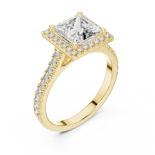 1.9 Carat Radiant Princess Cut Moissanite Ring