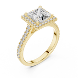1.9 Carat Radiant Princess Cut Moissanite Ring