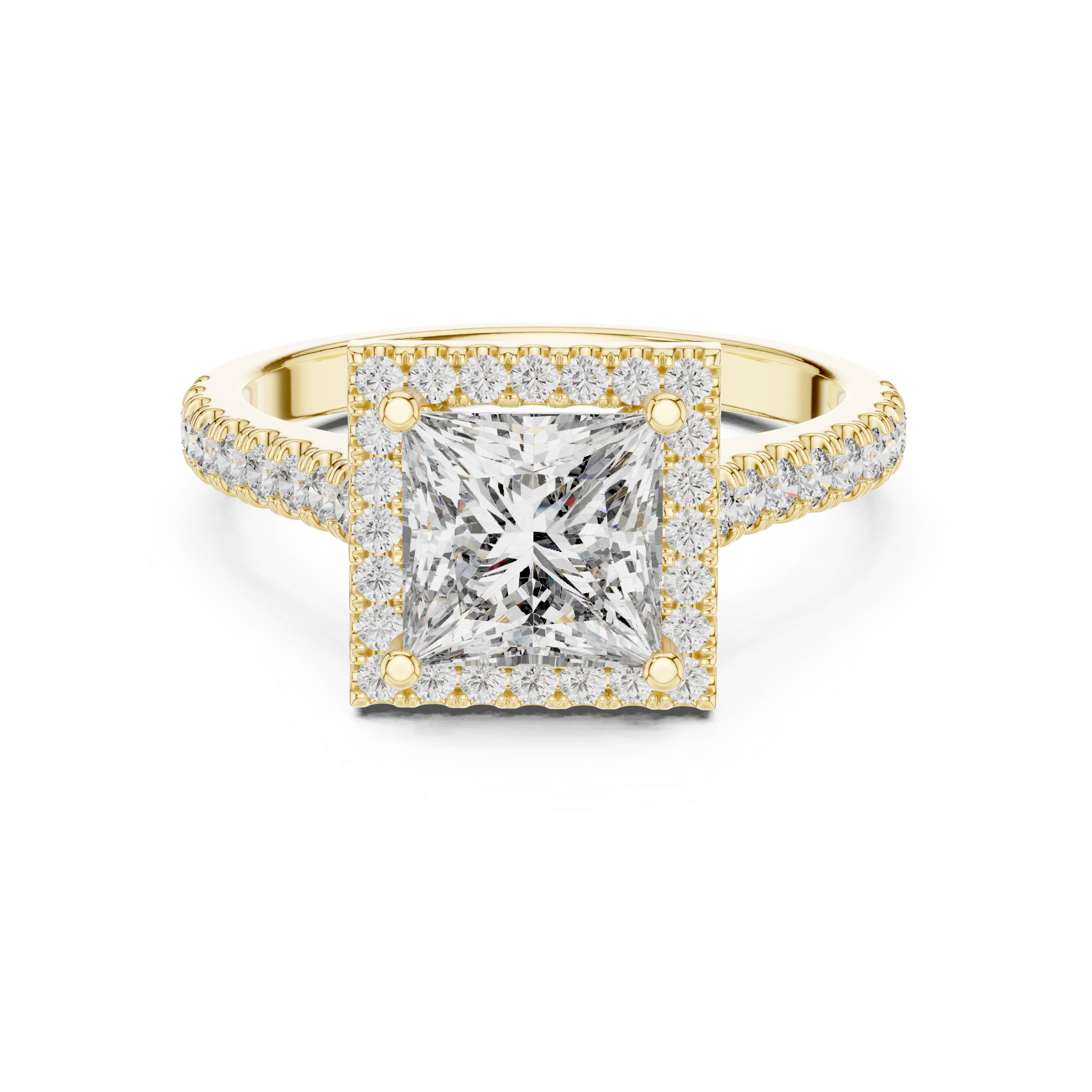 1.9 Carat Radiant Princess Cut Moissanite Ring