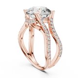 3.8 Carat Fancy Round Cut Moissanite Ring