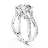 3.8 Carat Fancy Round Cut Moissanite Ring