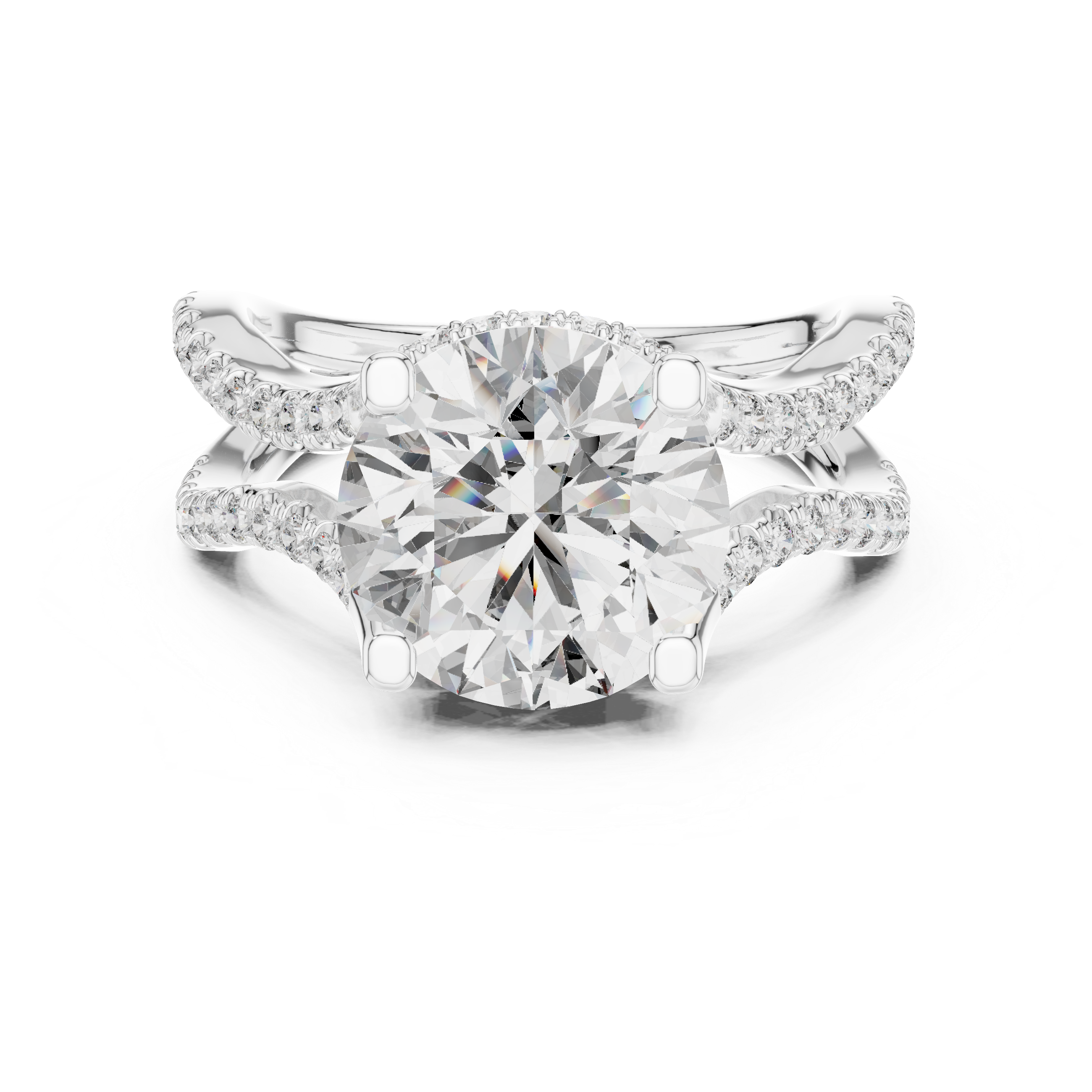 3.8 Carat Fancy Round Cut Moissanite Ring