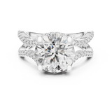 3.8 Carat Fancy Round Cut Moissanite Ring