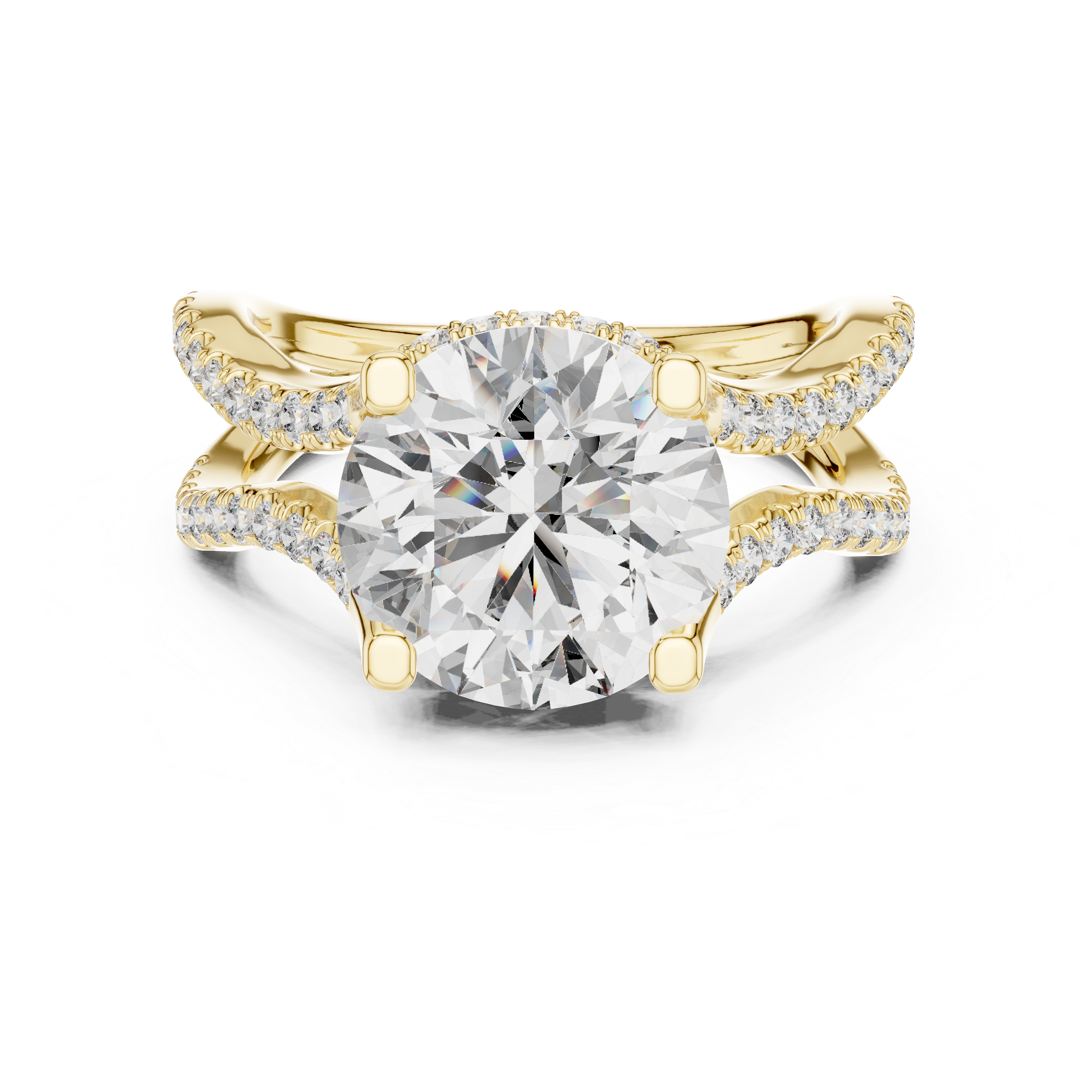 3.8 Carat Fancy Round Cut Moissanite Ring